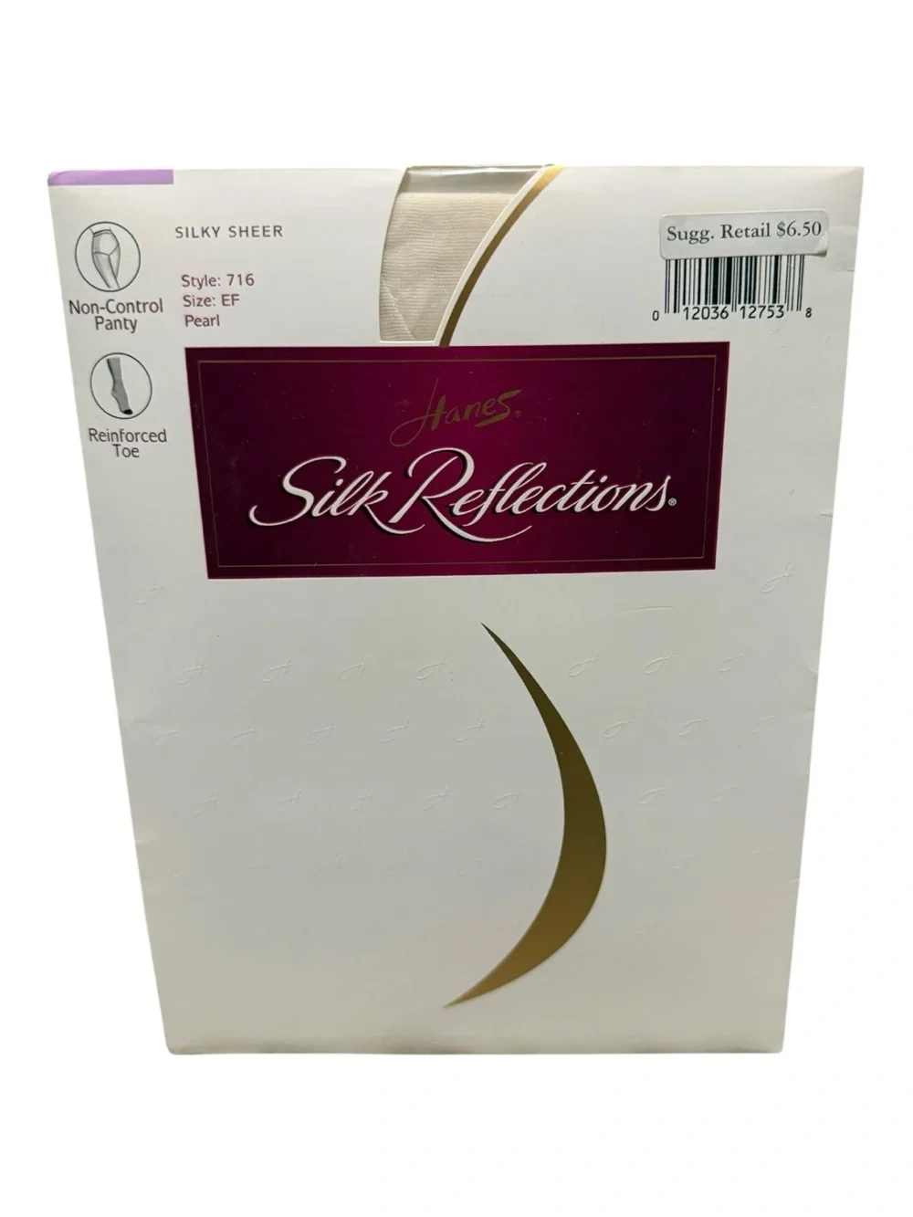 ‘98 Hanes Silk Reflections Silky Sheer Non-Control Panty Pantyhose 716 EF Pearl